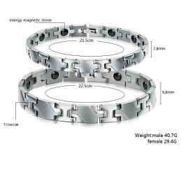 Uitstekende Kwaliteit Titanium Magneet Armband Voor Geliefden