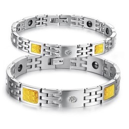 Superieure Kwaliteit Titanium Armband Voor Geliefden Met Strass