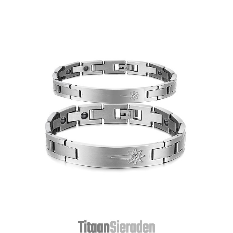 Om Te Genieten Van Een Hoge Reputatie In Binnen- En Buitenland: Titanium Armband Voor Geliefden Met Diamant