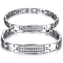 De Koningin Van De Kwaliteit, Gezondheid, Titanium Magneetarmband Voor Geliefden Met Diamant