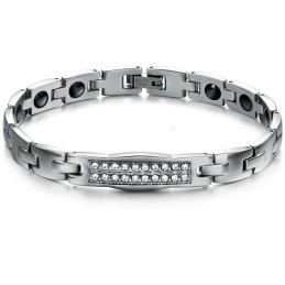De Koningin Van De Kwaliteit, Gezondheid, Titanium Magneetarmband Voor Geliefden Met Diamant