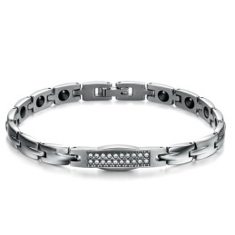 De Koningin Van De Kwaliteit, Gezondheid, Titanium Magneetarmband Voor Geliefden Met Diamant