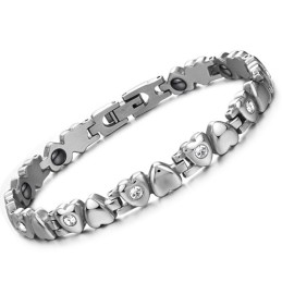 Superieure Kwaliteit Dames Sweetheart Titanium Armband Met Strass