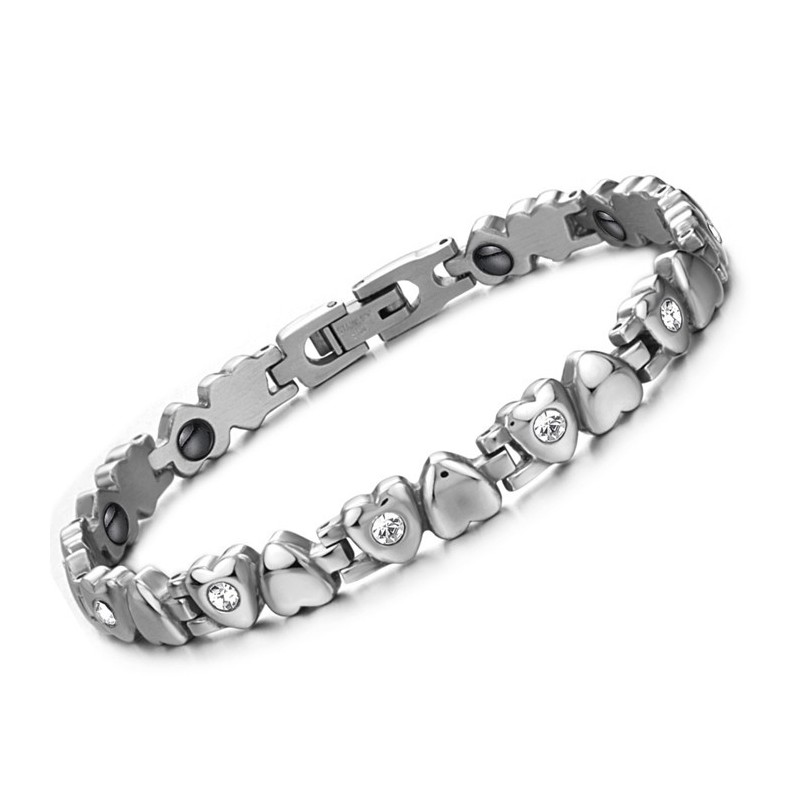 Superieure Kwaliteit Dames Sweetheart Titanium Armband Met Strass