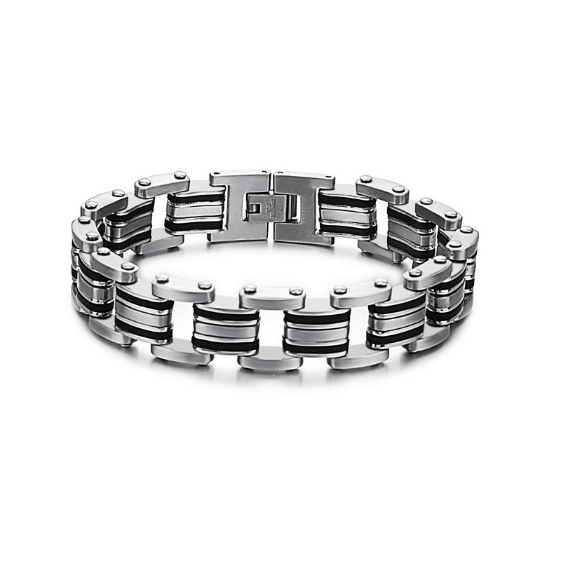 Stabiele Kwaliteit Heren Klassieke Titanium Siliconen Armband Stabiele Kwaliteit Heren Klassieke Titanium Siliconen Armband