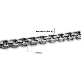 Stabiele Kwaliteit Heren Klassieke Titanium Siliconen Armband