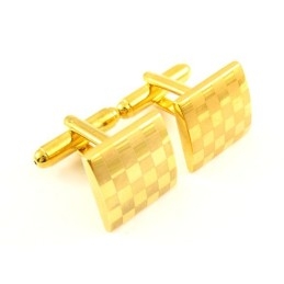 Vierkante Manchetknopen Van Titanium Met Gouden Plating