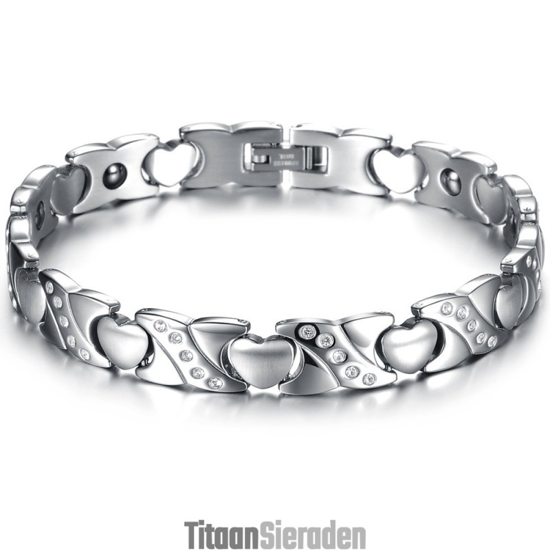 Kwaliteit En Kwantiteit Gegarandeerde Sweetheart Titanium Armband Met Diamant Kwaliteit En Kwantiteit Gegarandeerde Sweetheart Titanium Armband Met Diamant