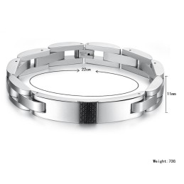 De Koningin Van De Kwaliteit, Zwarte Koolstofvezel Titanium Armband Voor Heren