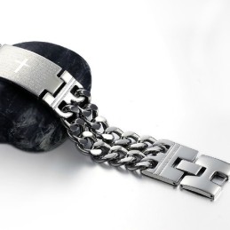 Gebruiksvriendelijke Mannelijke Kruis Titanium Armband