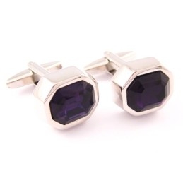 Mode Titanium Manchetknopen Met Mysterieuze Paarse Opaal