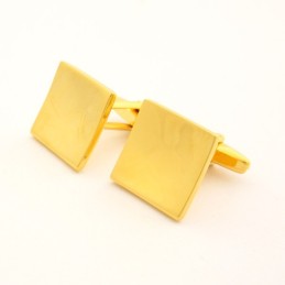 Titanium En Gouden Ip-Geplateerde Concave Vierkante Manchetknopen