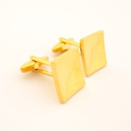 Titanium En Gouden Ip-Geplateerde Concave Vierkante Manchetknopen