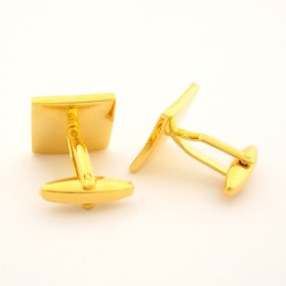 Titanium En Gouden Ip-Geplateerde Concave Vierkante Manchetknopen