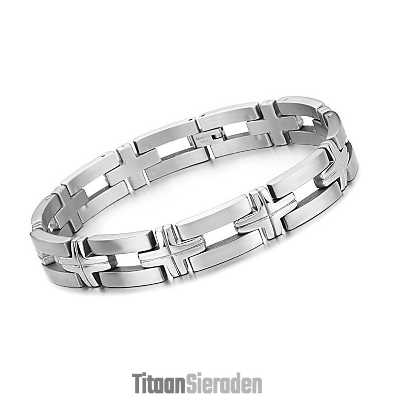 Hoogwaardige Mannelijke Kruis Titanium Armband Hoogwaardige Mannelijke Kruis Titanium Armband