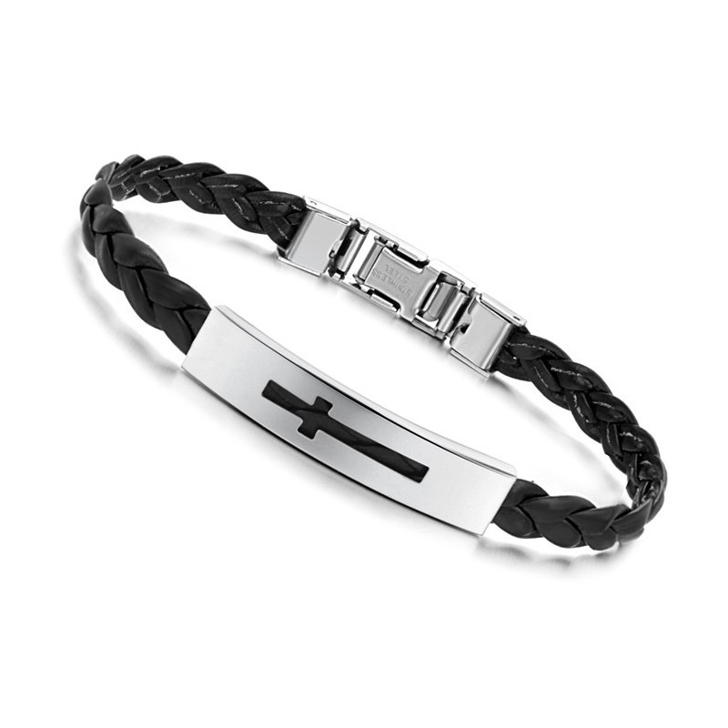Stabiele Kwaliteit Vrouwelijke Kruis Titanium Pu Armband Stabiele Kwaliteit Vrouwelijke Kruis Titanium Pu Armband