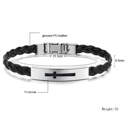 Stabiele Kwaliteit Vrouwelijke Kruis Titanium Pu Armband