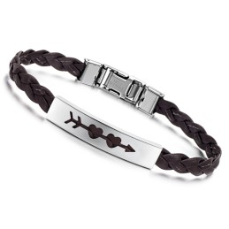 Stabiele Kwaliteit Vrouwelijke Sweetheart Titanium Leren Armband