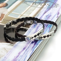 Stabiele Kwaliteit Vrouwelijke Sweetheart Titanium Leren Armband