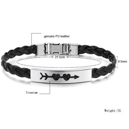 Stabiele Kwaliteit Vrouwelijke Sweetheart Titanium Leren Armband