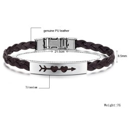 Stabiele Kwaliteit Vrouwelijke Sweetheart Titanium Leren Armband