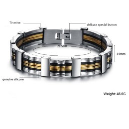 Betrouwbare Kwaliteit Mannelijke Titanium Siliconen Armband