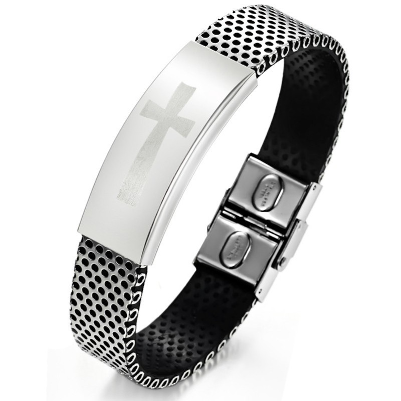 Kwaliteit En Kwantiteit Gegarandeerde Mannelijke Kruis Titanium Leren Armband Kwaliteit En Kwantiteit Gegarandeerde Mannelijke Kruis Titanium Leren Armband