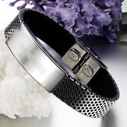 Kwaliteit En Kwantiteit Gegarandeerde Mannelijke Kruis Titanium Leren Armband