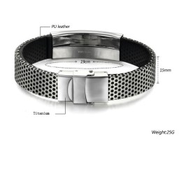 Kwaliteit En Kwantiteit Gegarandeerde Mannelijke Kruis Titanium Leren Armband