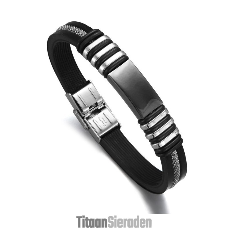 Superieure Kwaliteit Mannelijke Titanium Siliconen Armband