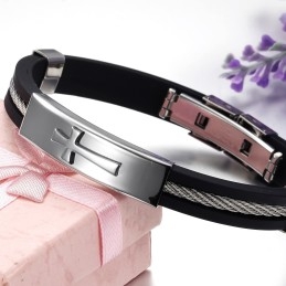 Uitstekende Kwaliteit Mannelijke Kruis Titanium Armband