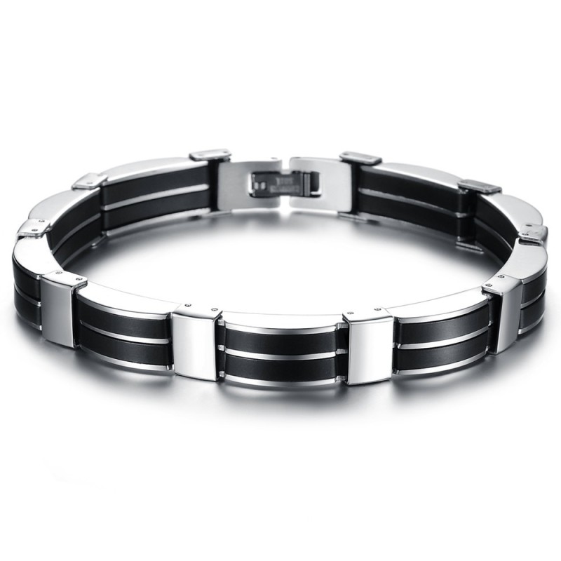 Betrouwbare Reputatie Mannelijke Beknopte Titanium Siliconen Armband Betrouwbare Reputatie Mannelijke Beknopte Titanium Siliconen Armband