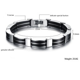 Betrouwbare Reputatie Mannelijke Beknopte Titanium Siliconen Armband