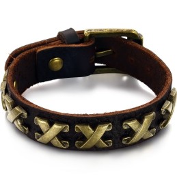 Hoogwaardige Titanium Leren Armband Met Romeinse Cijfers