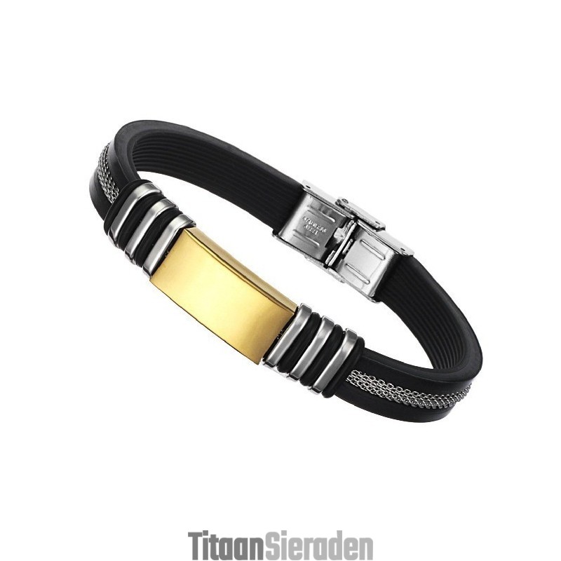 Wereldwijd Bekende Mannelijke Bedel Titanium Siliconen Armband Wereldwijd Bekende Mannelijke Bedel Titanium Siliconen Armband