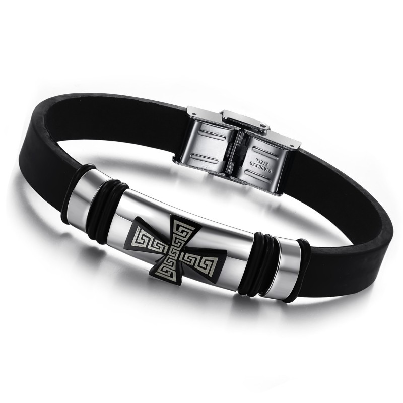 Uitstekende Kwaliteit Mannelijke Titanium Siliconen Armband Uitstekende Kwaliteit Mannelijke Titanium Siliconen Armband