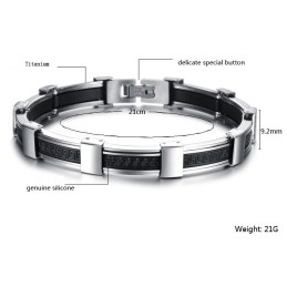 Hoogwaardige Mannelijke Titanium Siliconen Armband