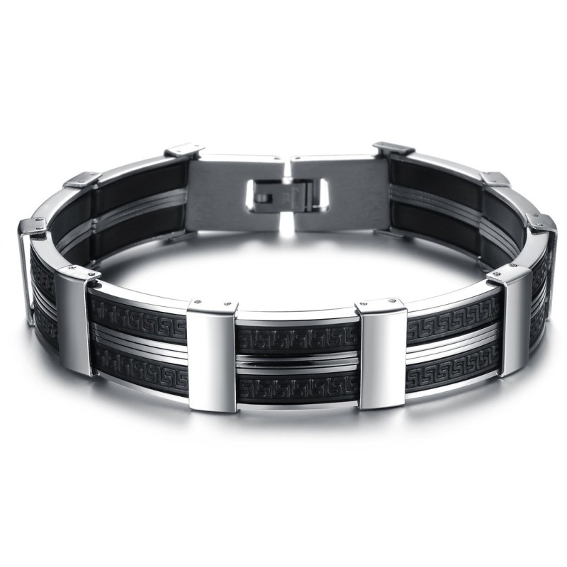 Wereldwijd Bekende Mannelijke Titanium Siliconen Armband Wereldwijd Bekende Mannelijke Titanium Siliconen Armband