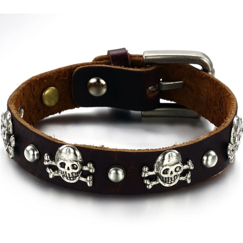 Stabiele Kwaliteit Heren Retro Titanium Leren Armband