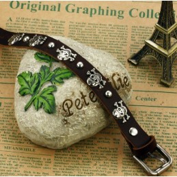 Stabiele Kwaliteit Heren Retro Titanium Leren Armband