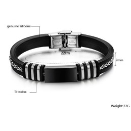Duurzame Zwarte Titanium Siliconen Armband