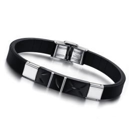 De Koningin Van De Kwaliteit Zwarte Titanium Siliconen Armband