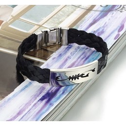 Gebruiksvriendelijke Mannelijke Schorpioen Titanium Leren Armband