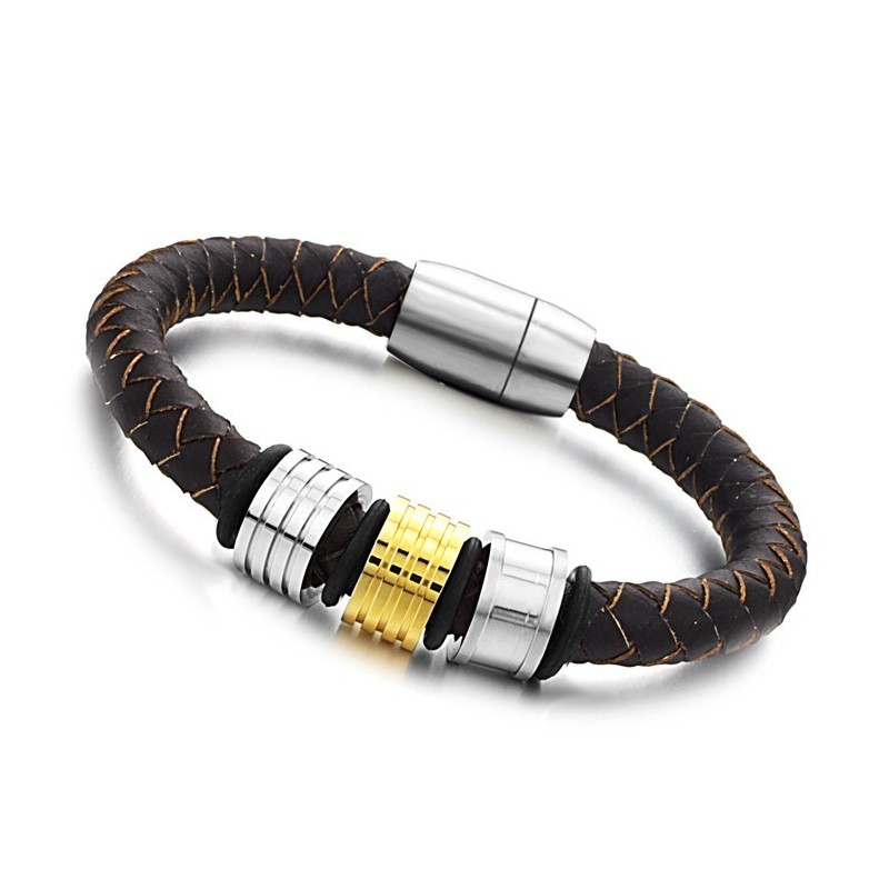 Kwaliteit En Kwantiteit Gegarandeerde Mannelijke Bruine Titanium Leren Armband Kwaliteit En Kwantiteit Gegarandeerde Mannelijke Bruine Titanium Leren Armband
