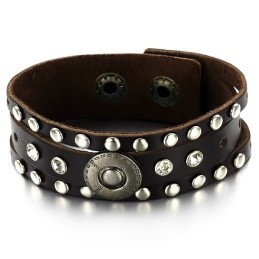 Uitstekende Kwaliteit Heren Retro Titanium Leren Armband