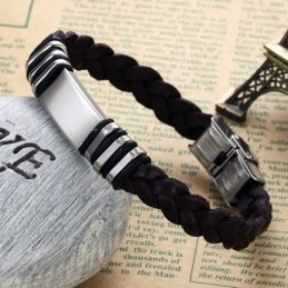 Betrouwbare Kwaliteit Bruine Titanium Leren Armband