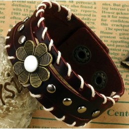 De Koning Van De Hoeveelheid Unisex Titanium Leren Armband