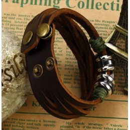 Compleet In Specificaties Titanium Leren Armband Met Strass