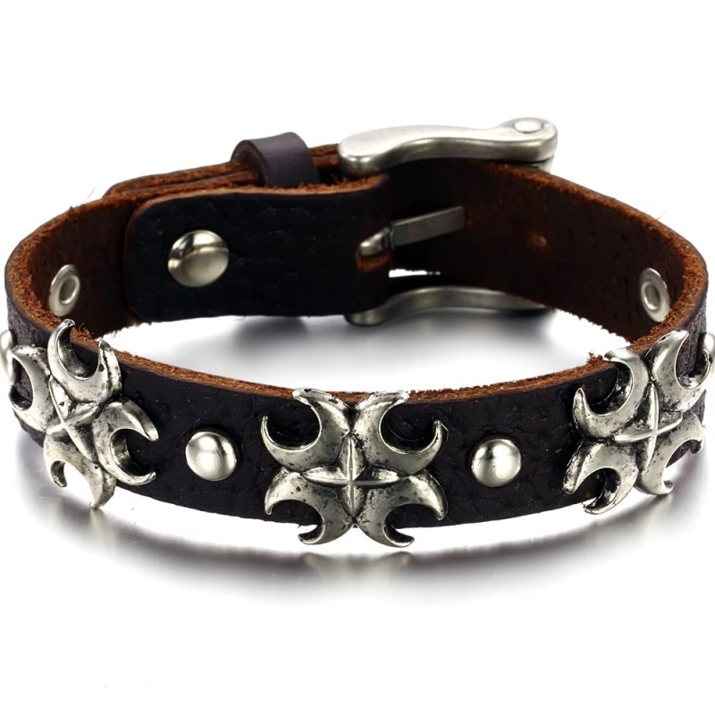 De Koningin Van De Kwaliteit: Een Cross-Titanium Leren Armband De Koningin Van De Kwaliteit: Een Cross-Titanium Leren Armband