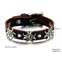 De Koningin Van De Kwaliteit: Een Cross-Titanium Leren Armband